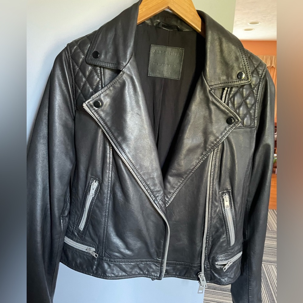 Leather motorcycle jacket